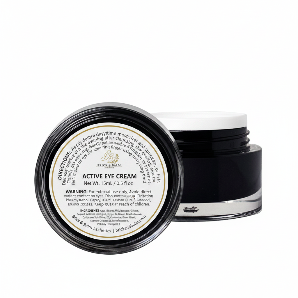 Active Eye Cream Bottom Label on Correct Packaging