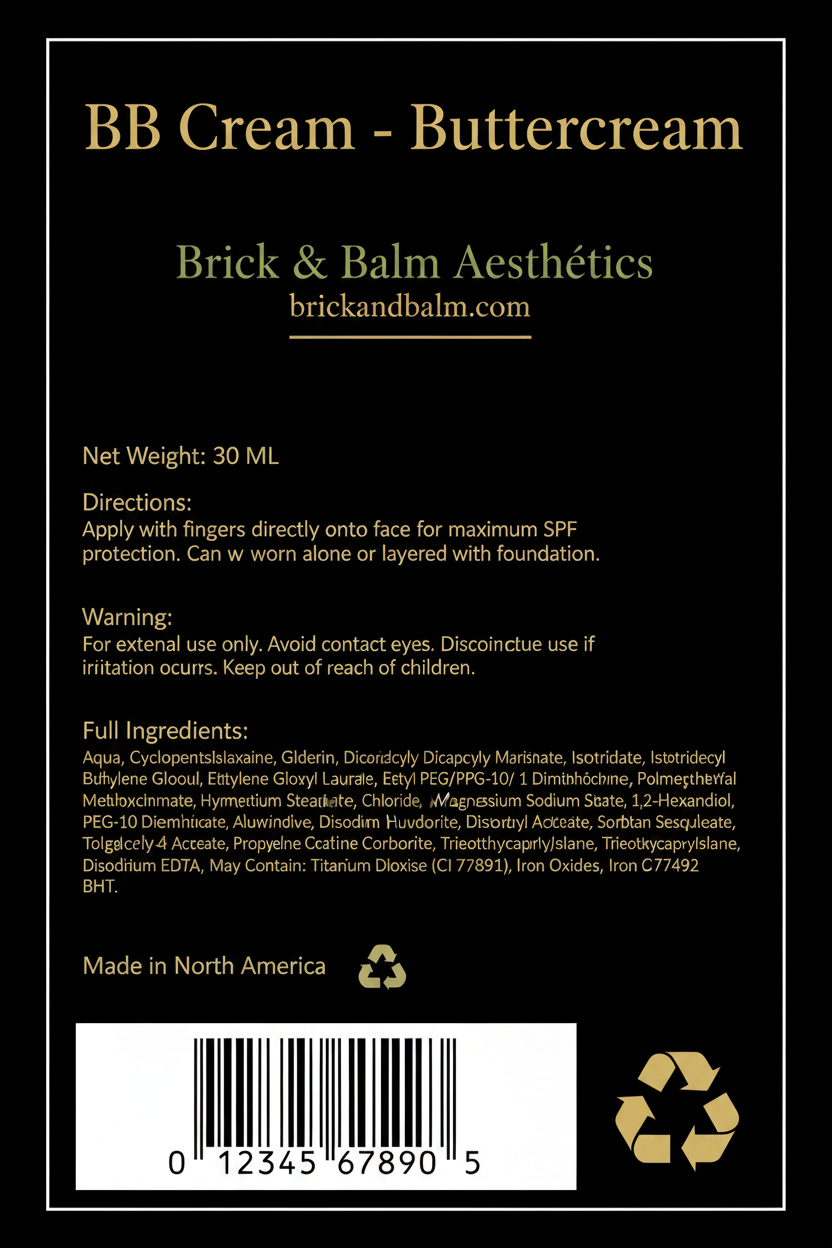 BB Cream Back Label with Barcode