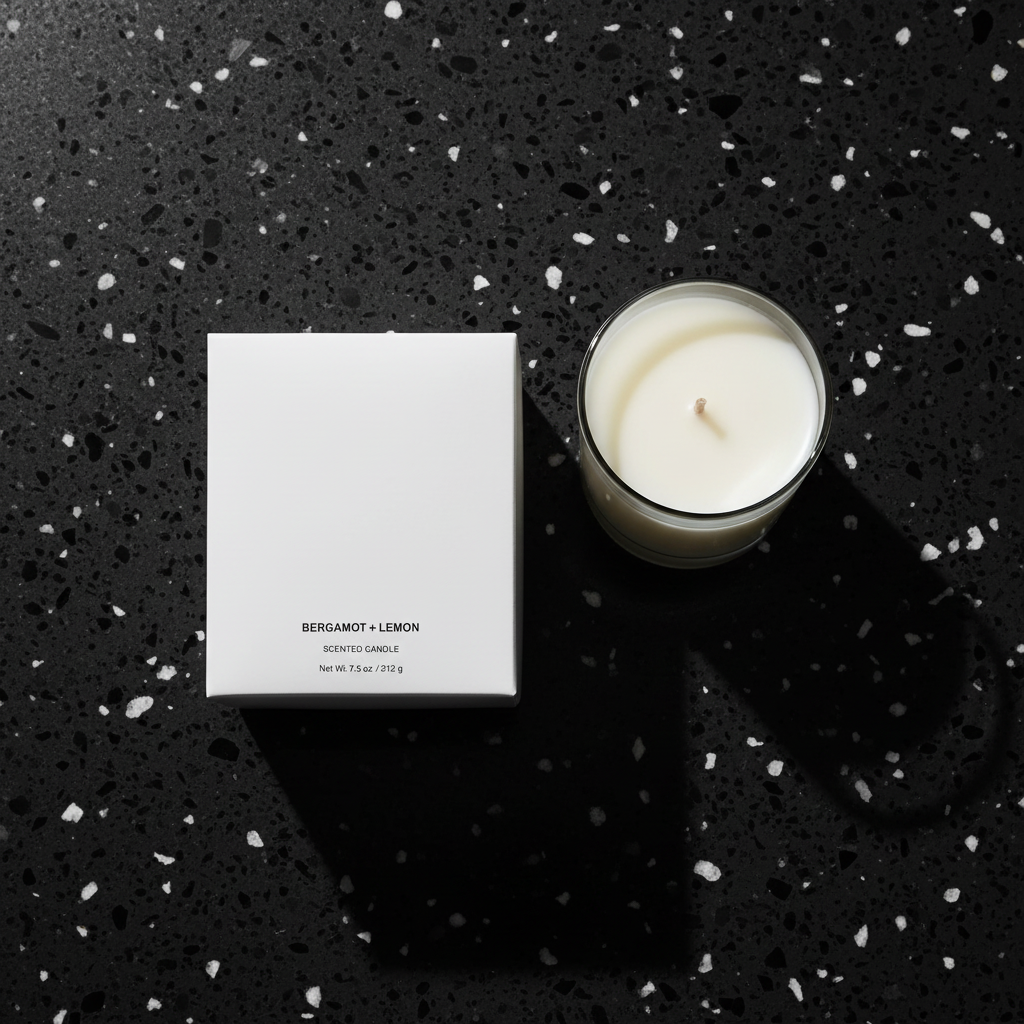 Candle Flat Lay Terrazzo