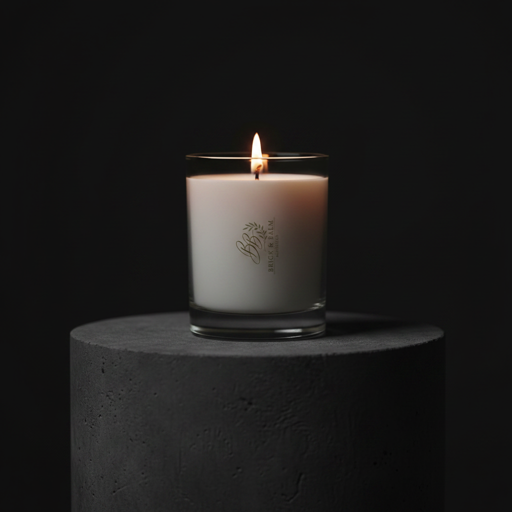 Candle on Concrete Pedestal