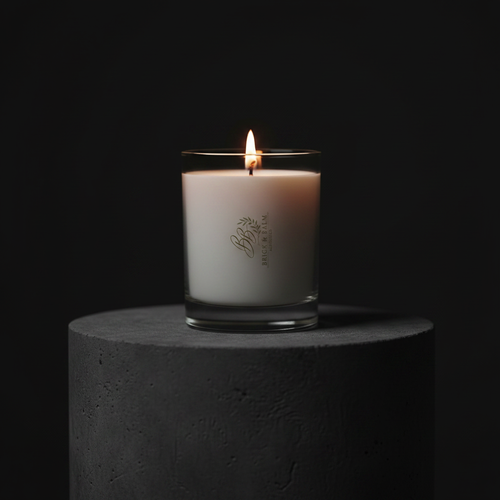 Candle on Concrete Pedestal