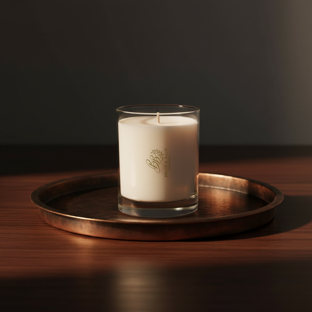 Candle on Copper Tray