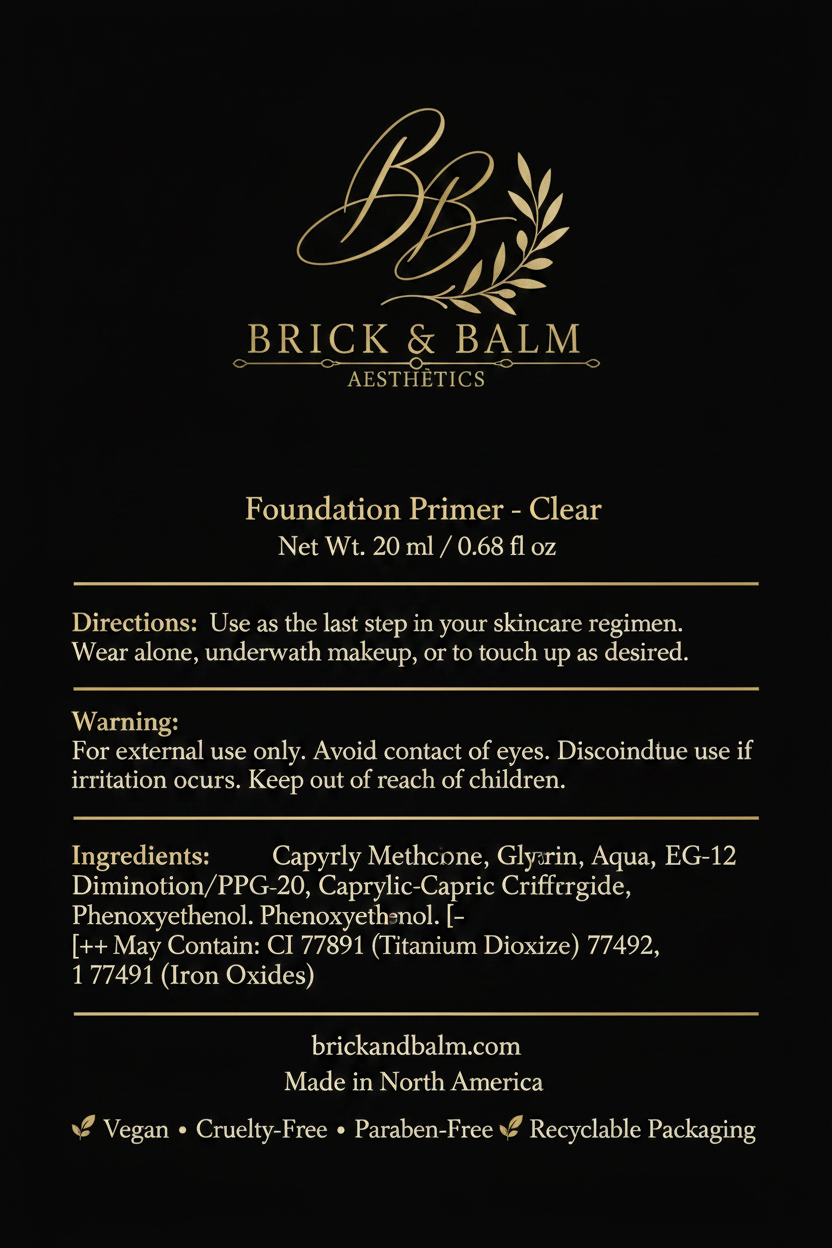 Foundation Primer Clear Back Label