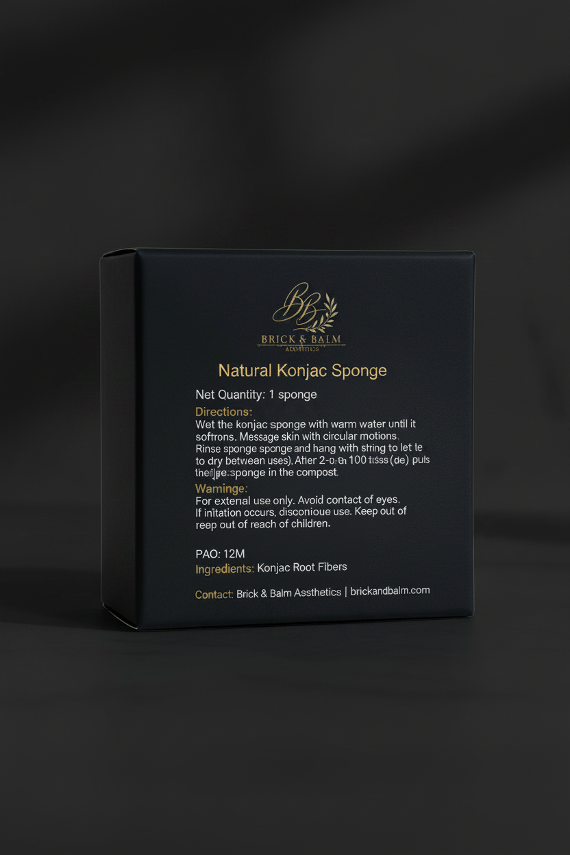 Konjac Sponge Back Label Dark