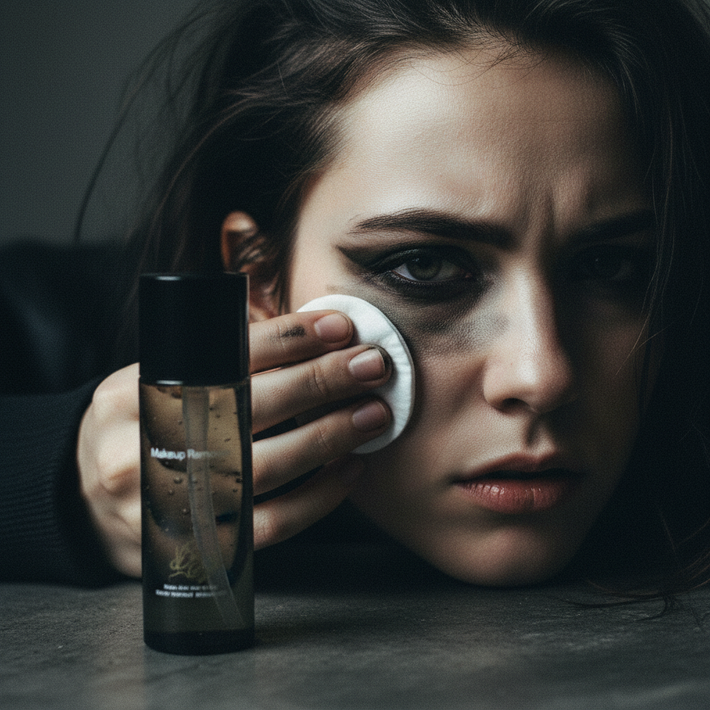 Makeup Remover in-use dark eye