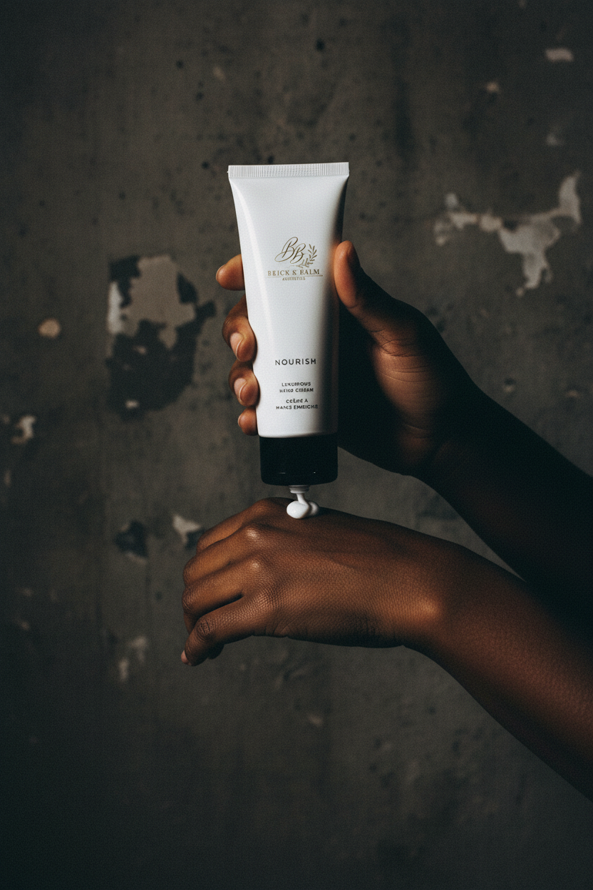 Model applying Nourish Hand Cream