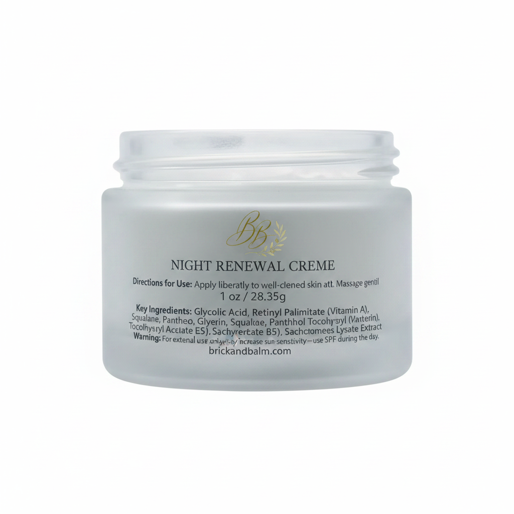 Night Renewal Creme Back Label