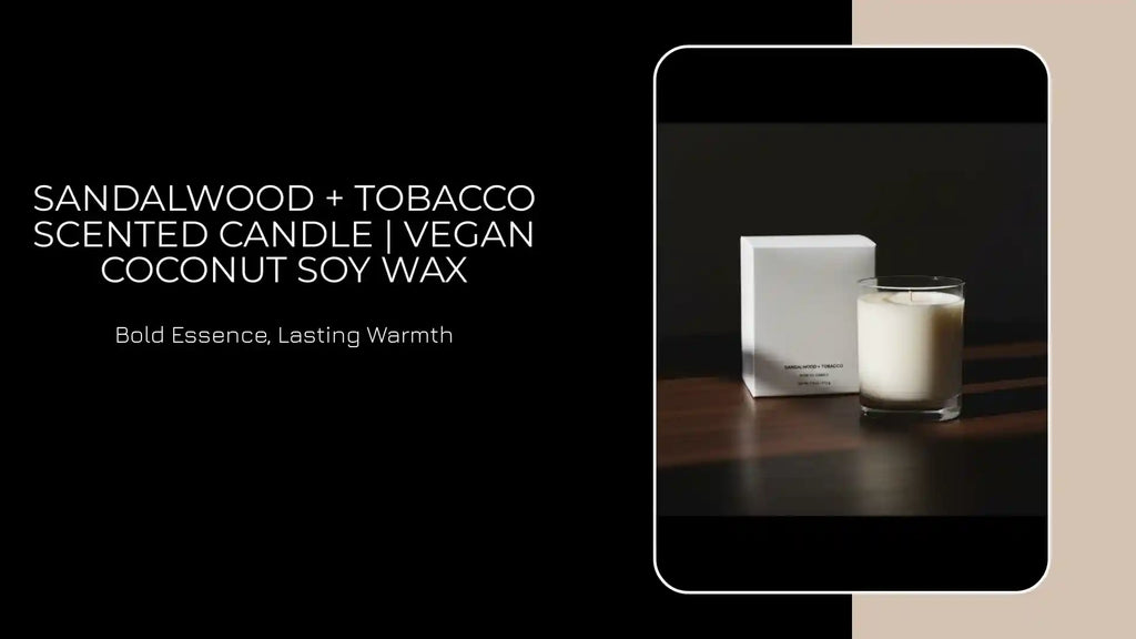 Sandalwood + Tobacco Scented Candle | Vegan Coconut Soy Wax by@Outfy
