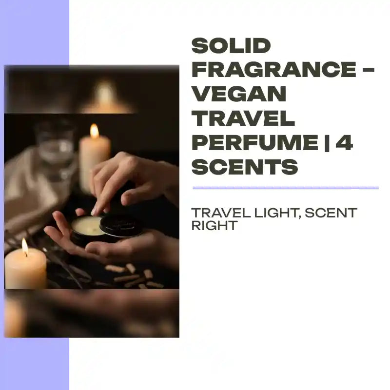 Solid Fragrance balm in use — swipe on pulse points