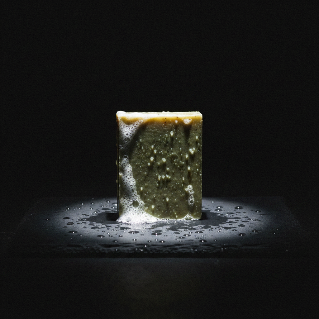 Sunflower Goddess soap dark slate spotlight