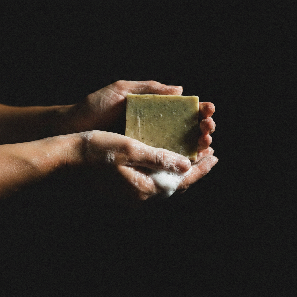 Sunflower Goddess soap lather hands