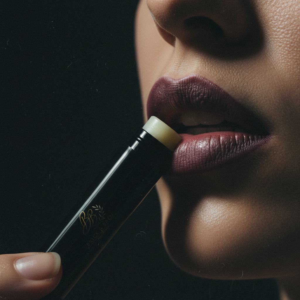 Vegan Lip Balm dark lips application